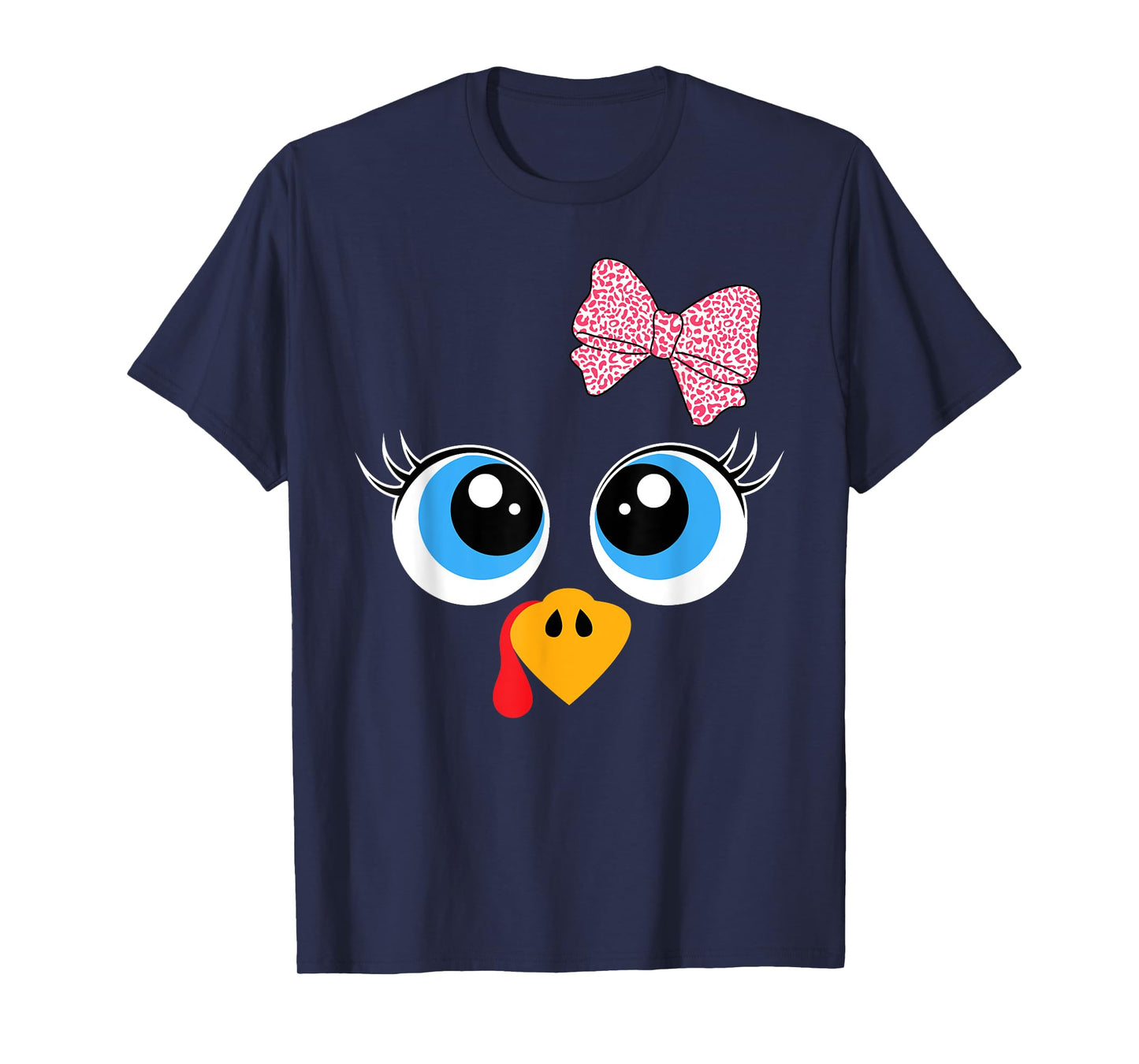 Turkey Face Girl Thanksgiving Costume Kids Toddler Girls T-Shirt