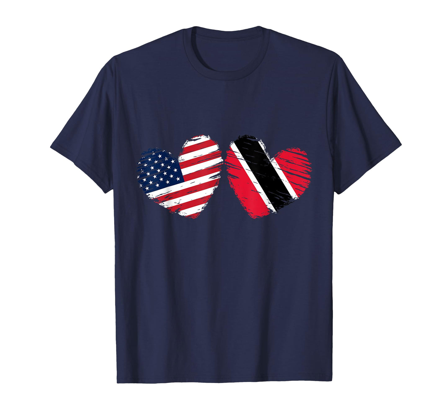 USA Trinidad and Tobago Flag Heart Trinbagonian American T-Shirt