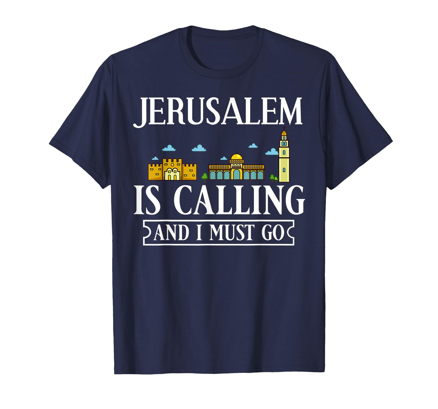 Jerusalem Israel City Skyline Map Travel T-Shirt