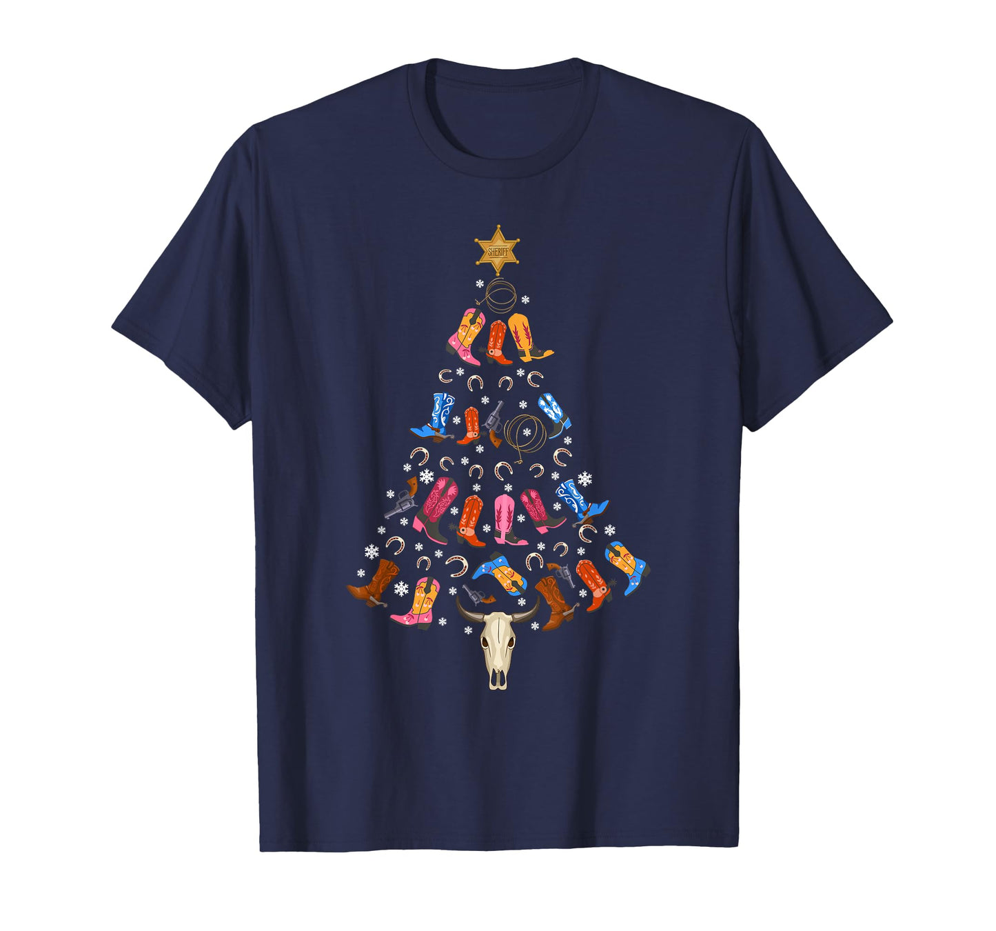Funny Cowboy Gift Men Women Kids Ugly Christmas Cowboy T-Shirt
