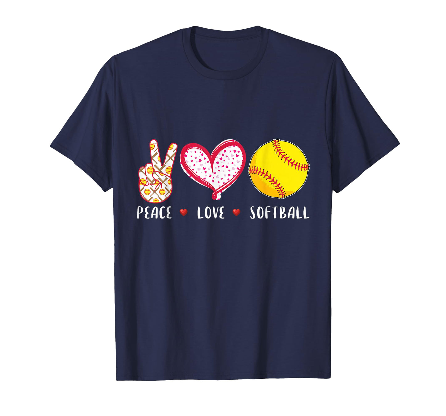 peace love softball gift for coach T-Shirt