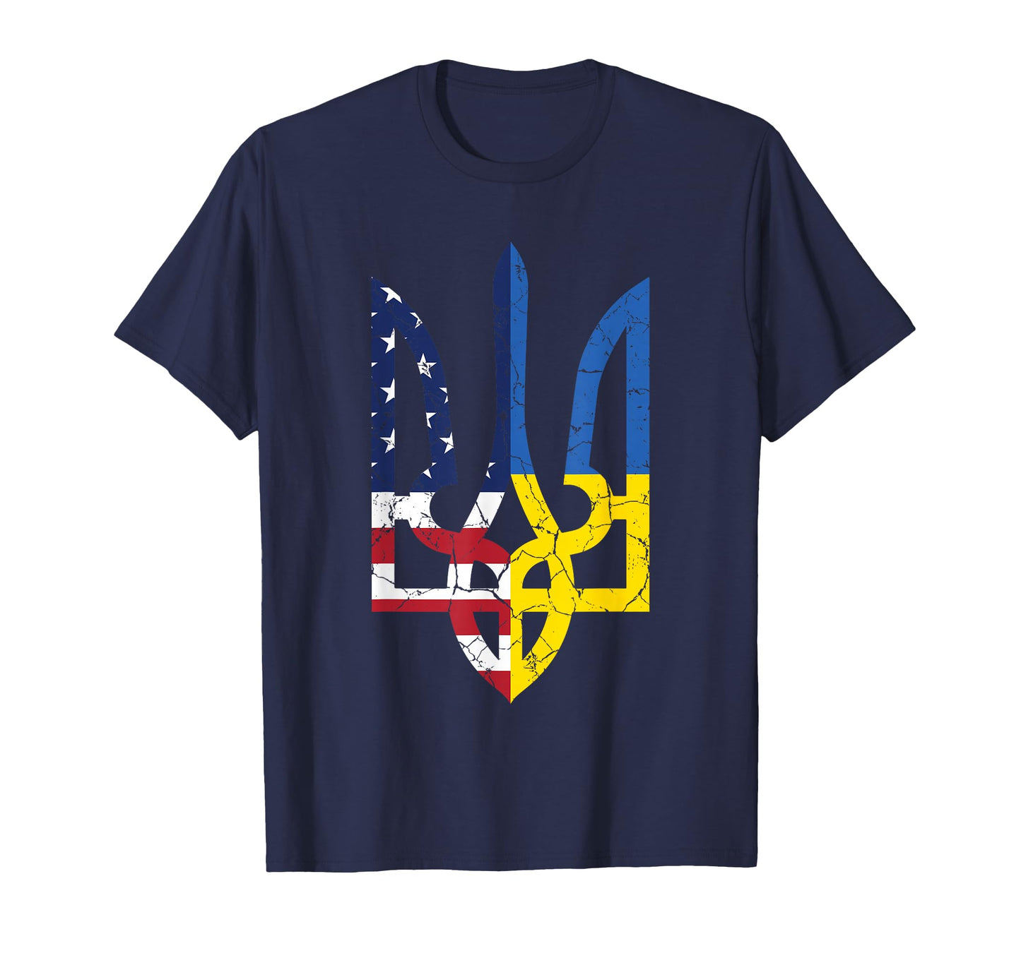 Ukrainian American Flag Symbol Love Support US Ukraine Gift T-Shirt