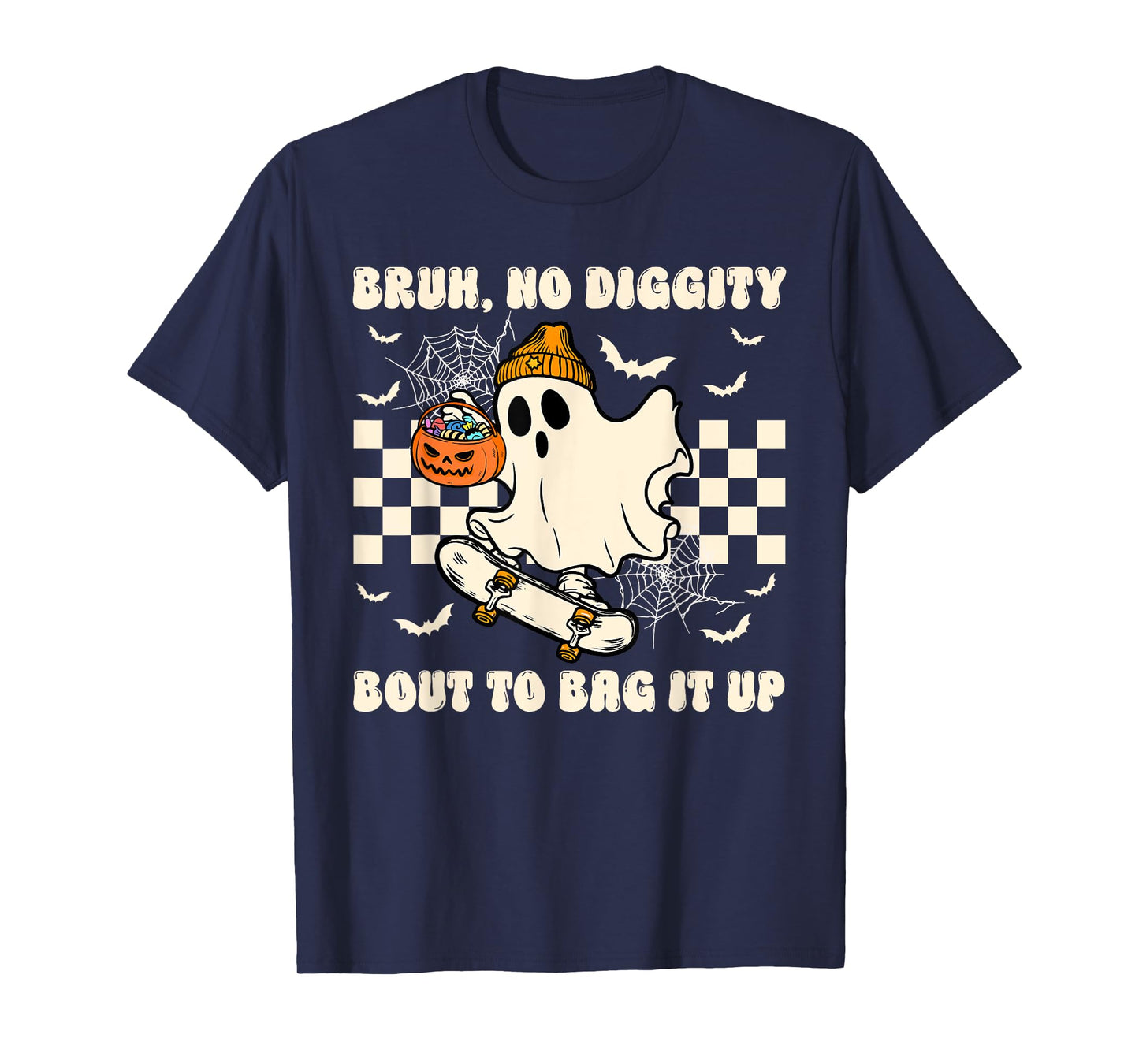 Bruh No Diggity Bag It Up Boo Ghost Halloween Costumes Boys T-Shirt