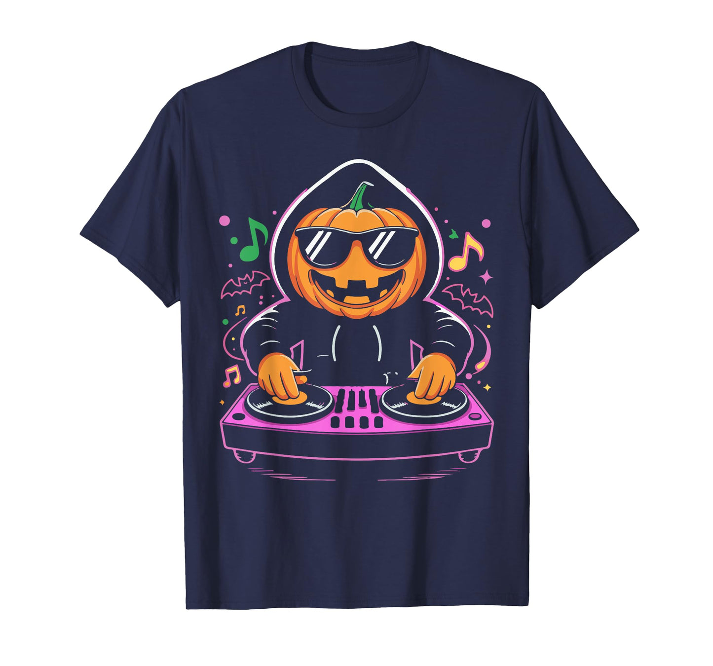 Pumpkin DJ Costume Halloween Party Music Lover Design Men T-Shirt