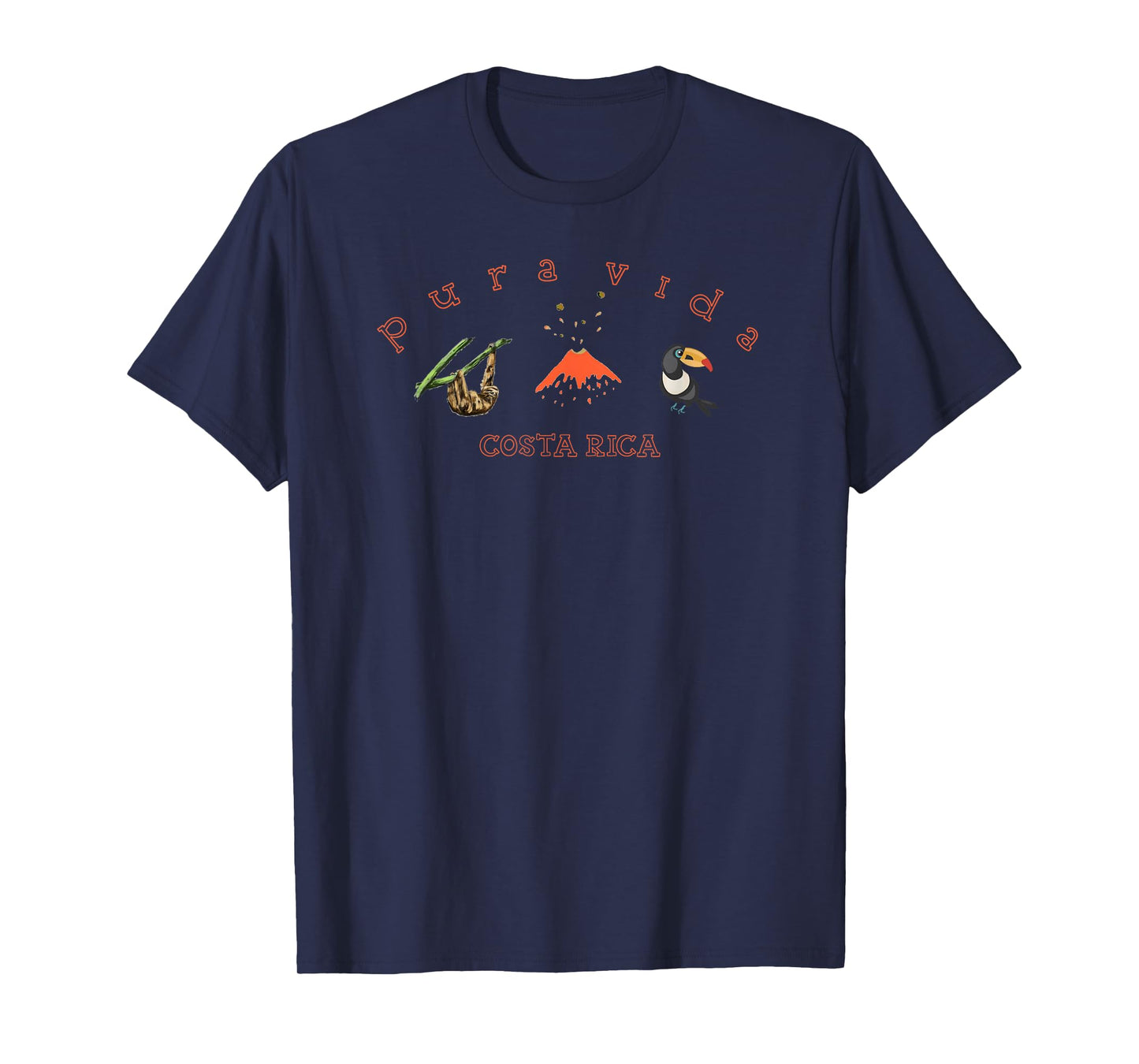 Costa Rica Sloth Volcano Toucan Souvenir T-Shirt