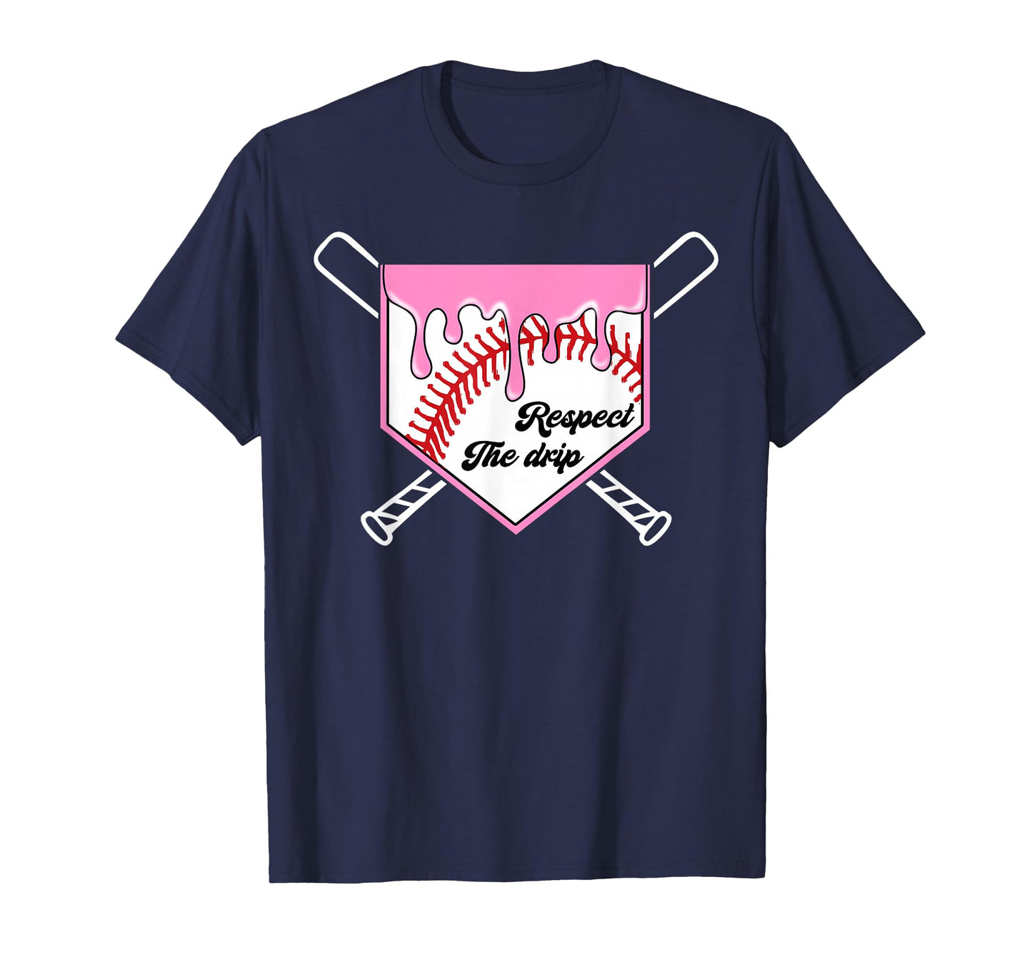 Baseball Drip Boys Home Plate Ice Cream Respect The Drip T-Shirt