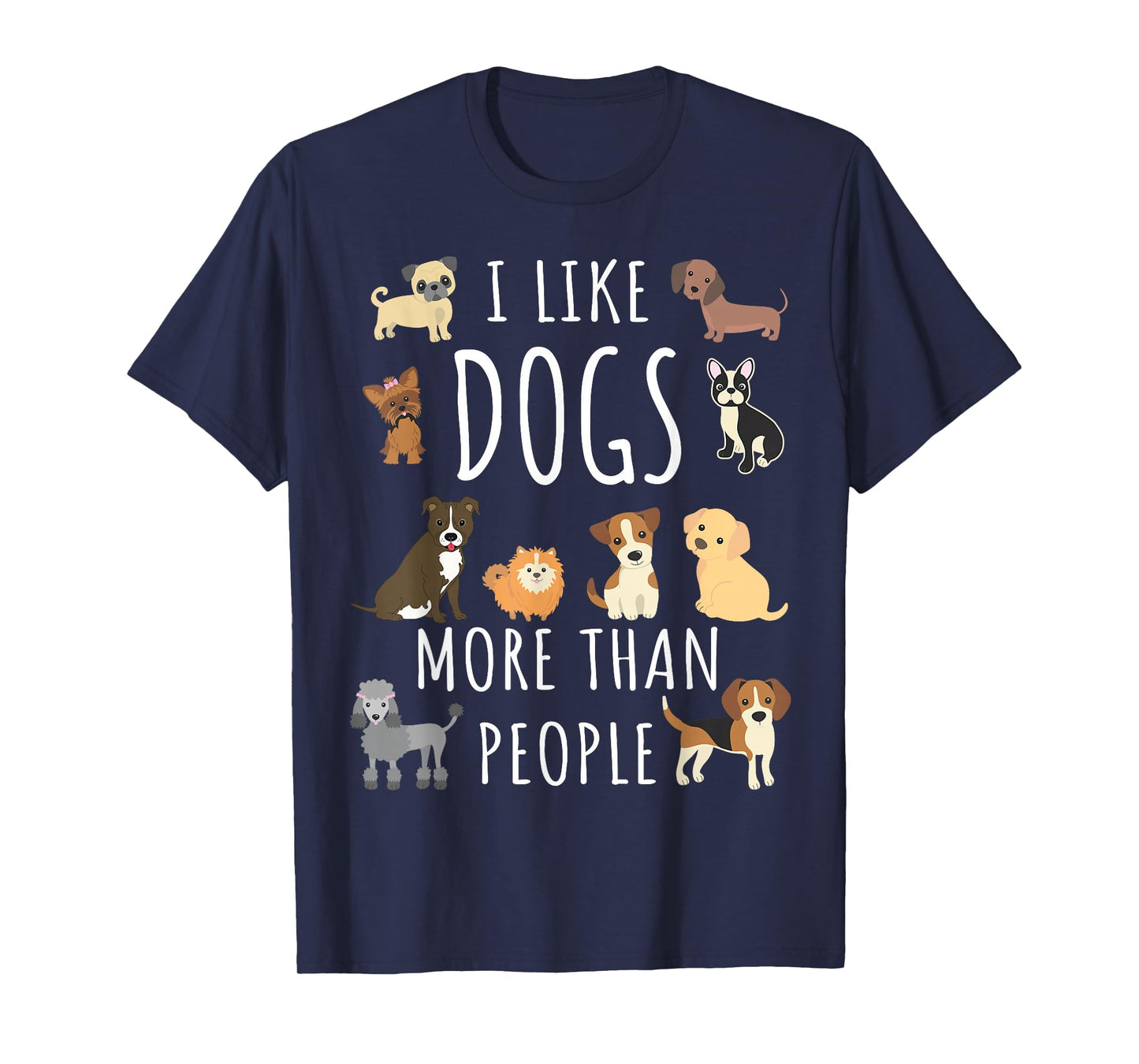 Just a girl who loves Apparel I like dogs more than people Unisex-Adults, Girls Black Short Sleeve T-Shirt