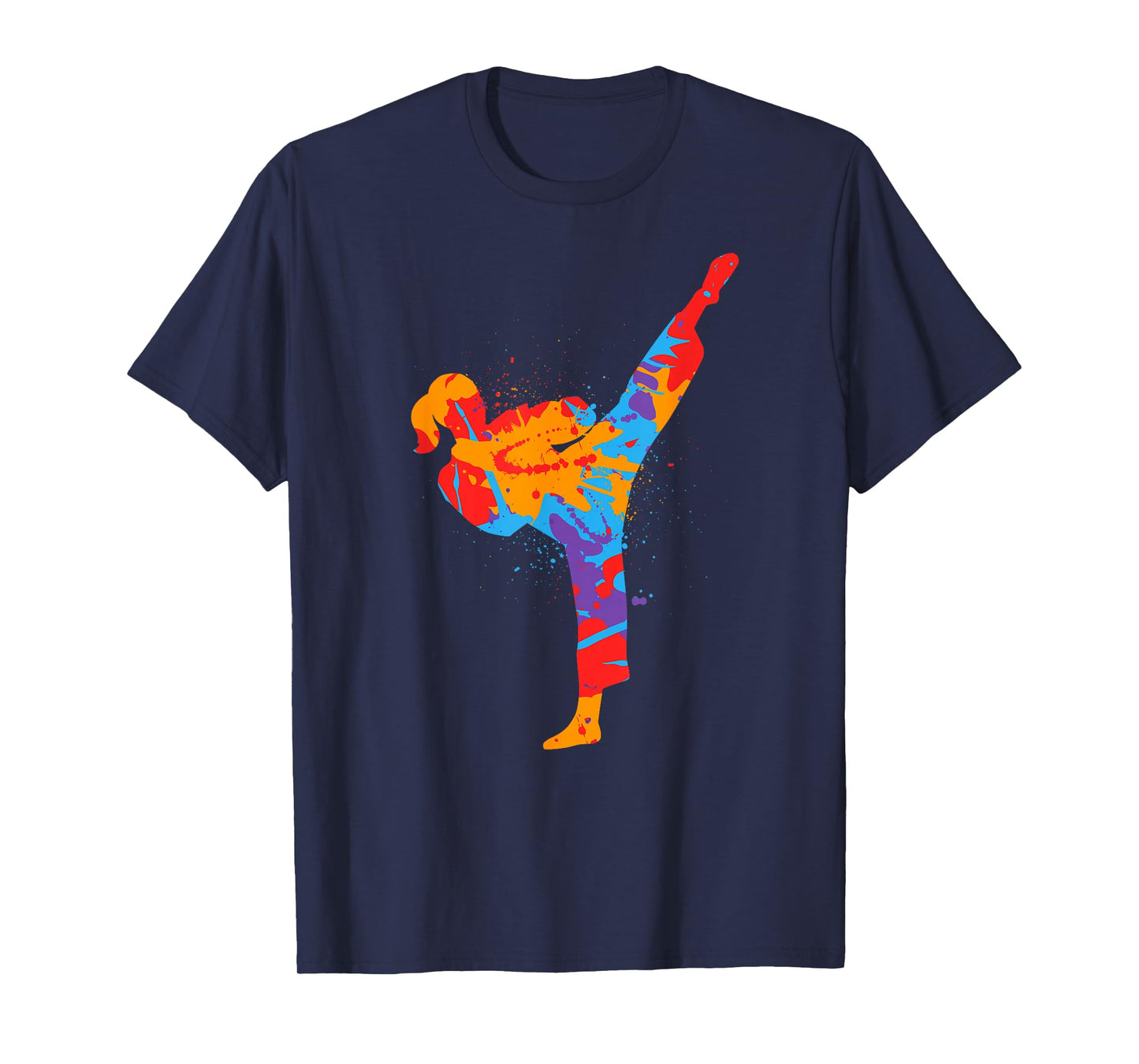 Karate Girl Colorful Martial Arts Kids Women Girls Taekwondo T-Shirt