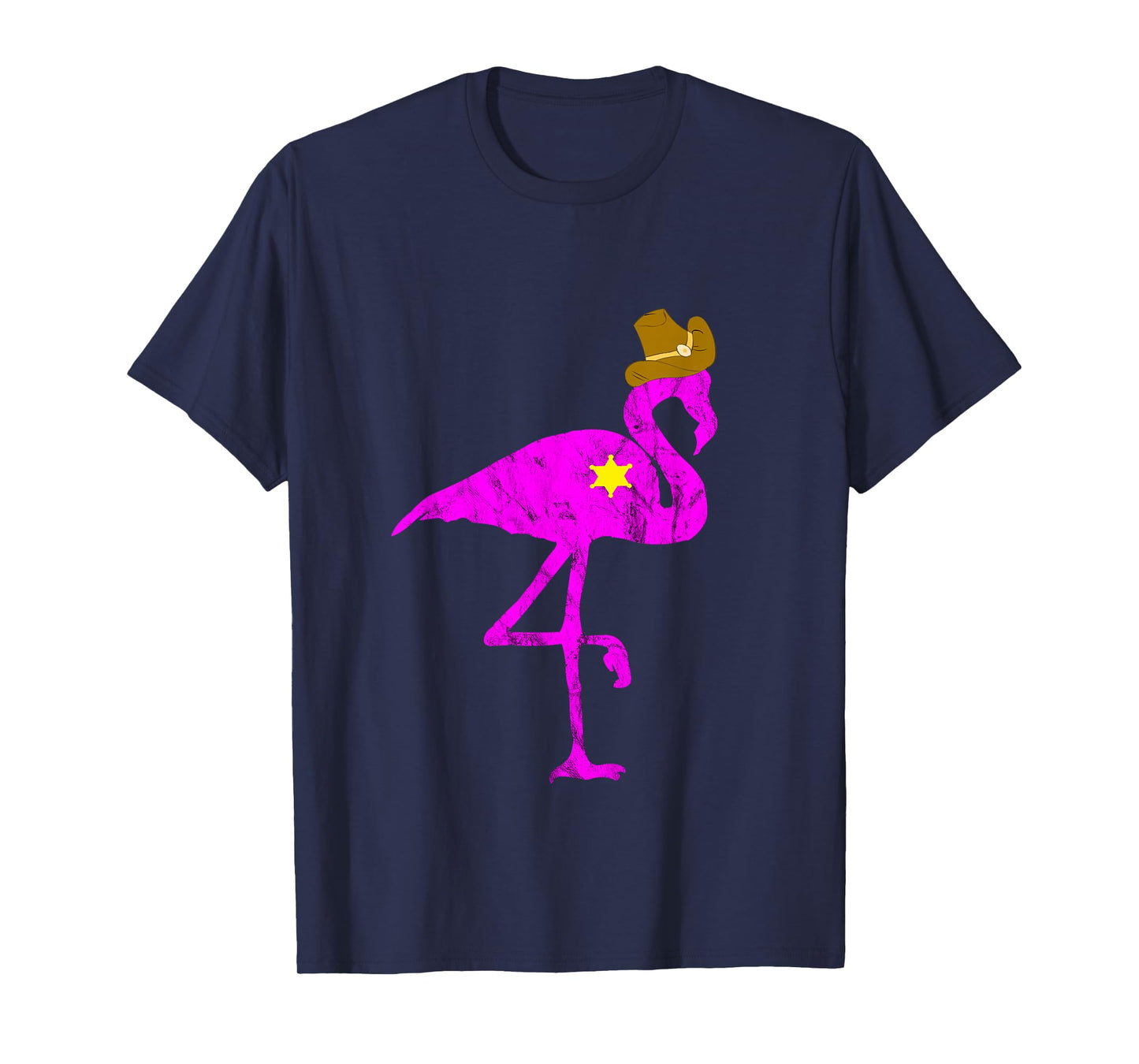 Cowboy Flamingo Exotic Bird Flamazing Sheriff Rancher TShirt T-Shirt