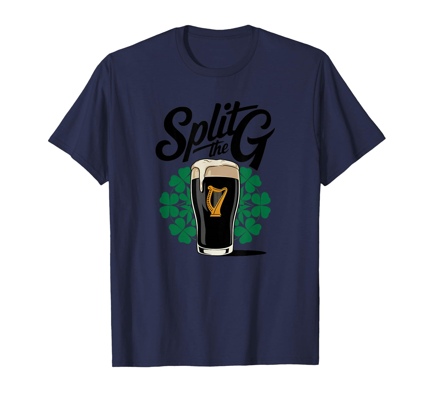 Irish Beer Split The G Shamrock Pint T-Shirt