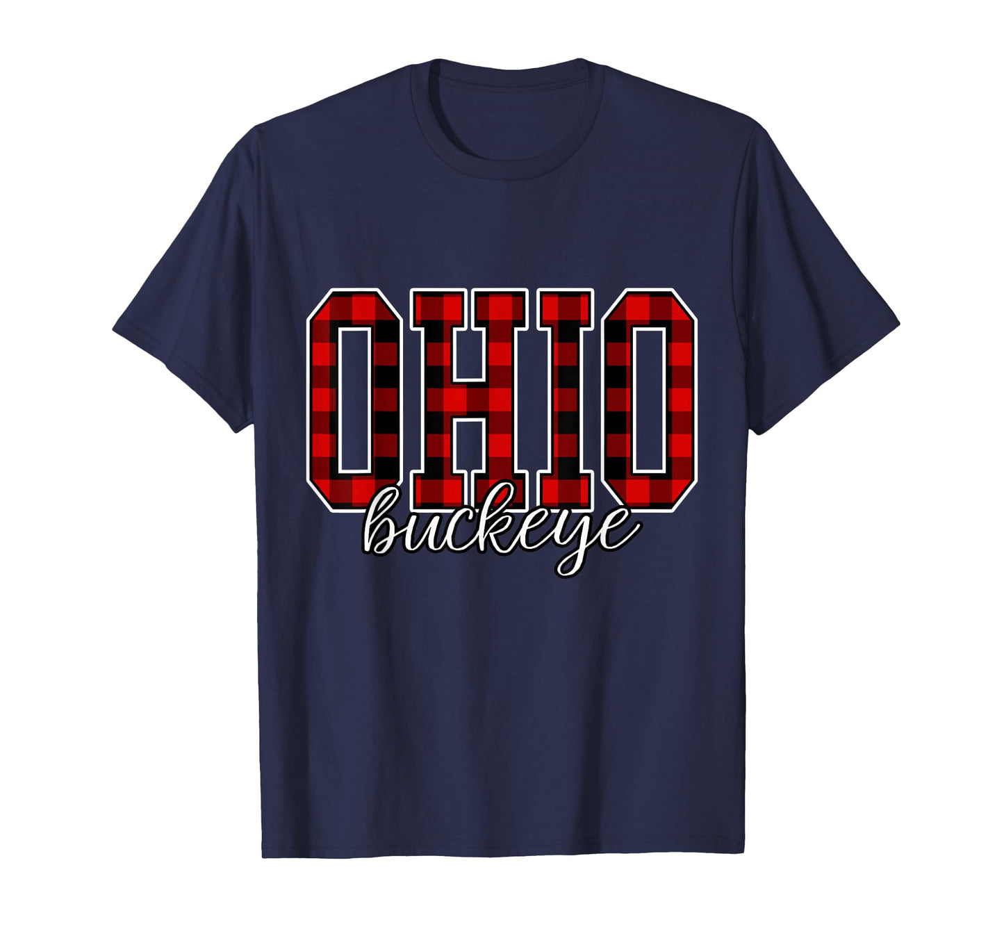 Buffalo Plaid Vintage Check Pattern Ohio Home Buckeye State T-Shirt