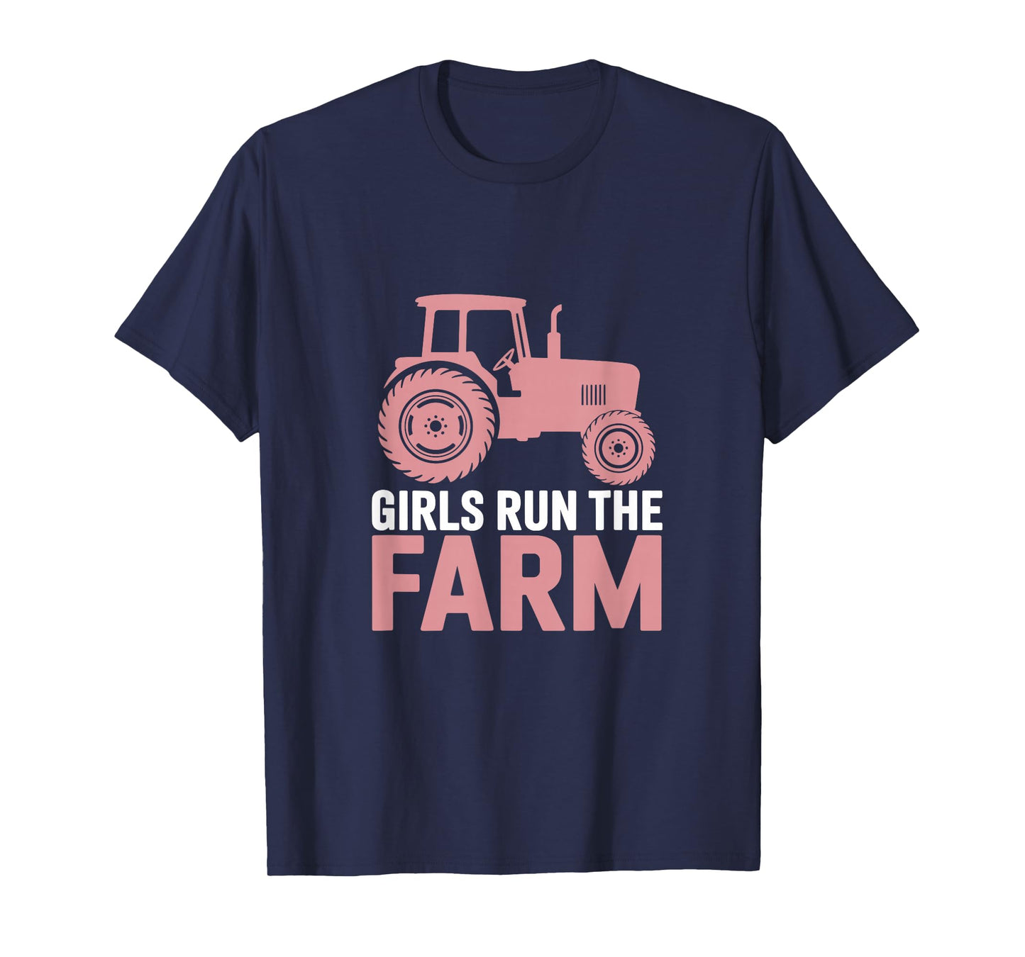 Girls Run The Farm Pink Farm Tractor Girl Women T-Shirt