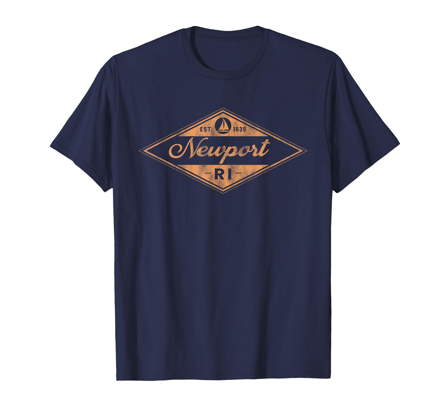 Vintage Newport, RI Boating Established 1639 Beach Souvenir T-Shirt