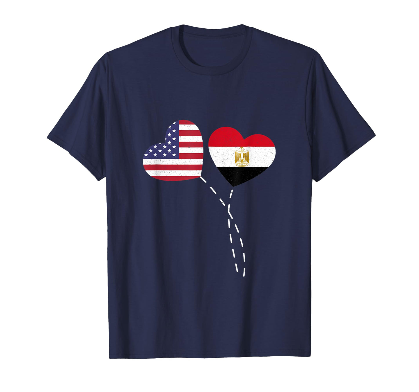 Loving Egypt USA Flag Heart Egyptian Americans Love Women Kids Men T-Shirt