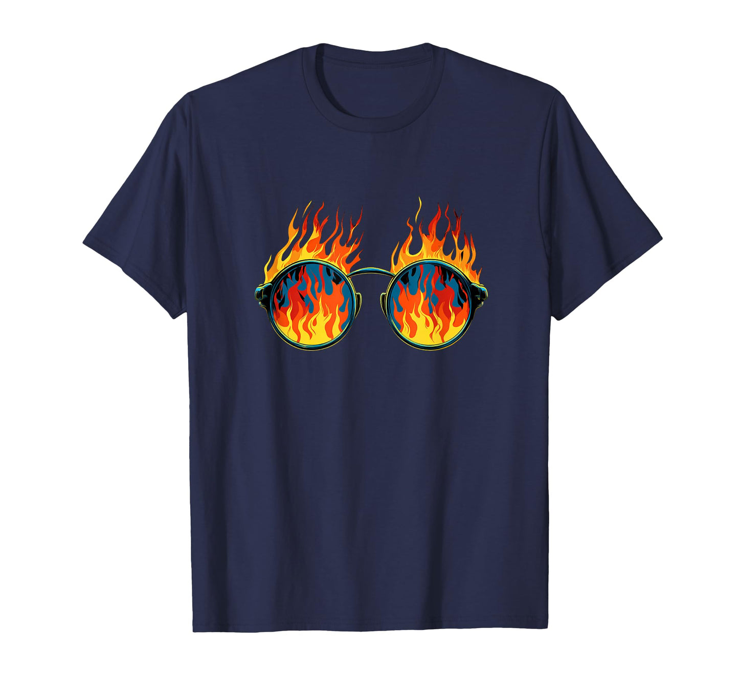 Cool Burning Glasses with Fire and Flames Costume T-Shirt