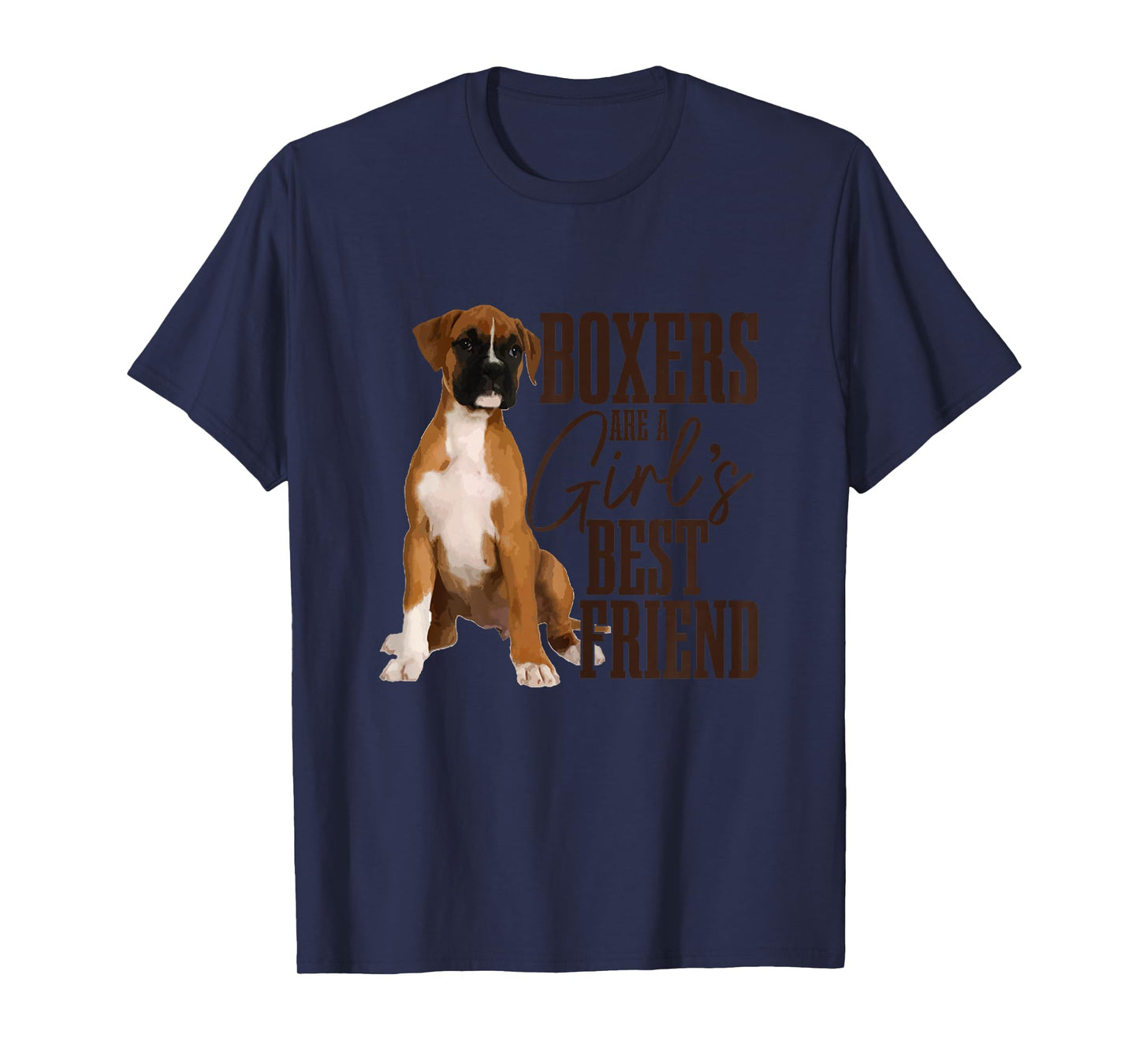 Boxers are A Girls Best Friend Funny Dog Boxer Mom T-Shirt