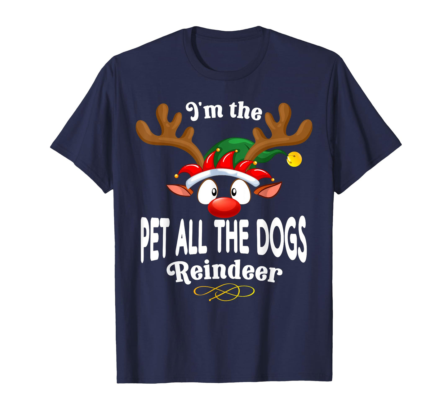Christmas PJS Pet all the dogs XMas Reindeer Matching T-Shirt