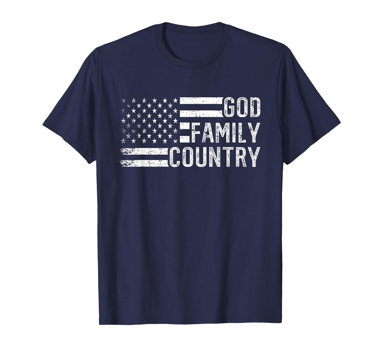 God Family Country - Patriotic Christian US Flag T-Shirt