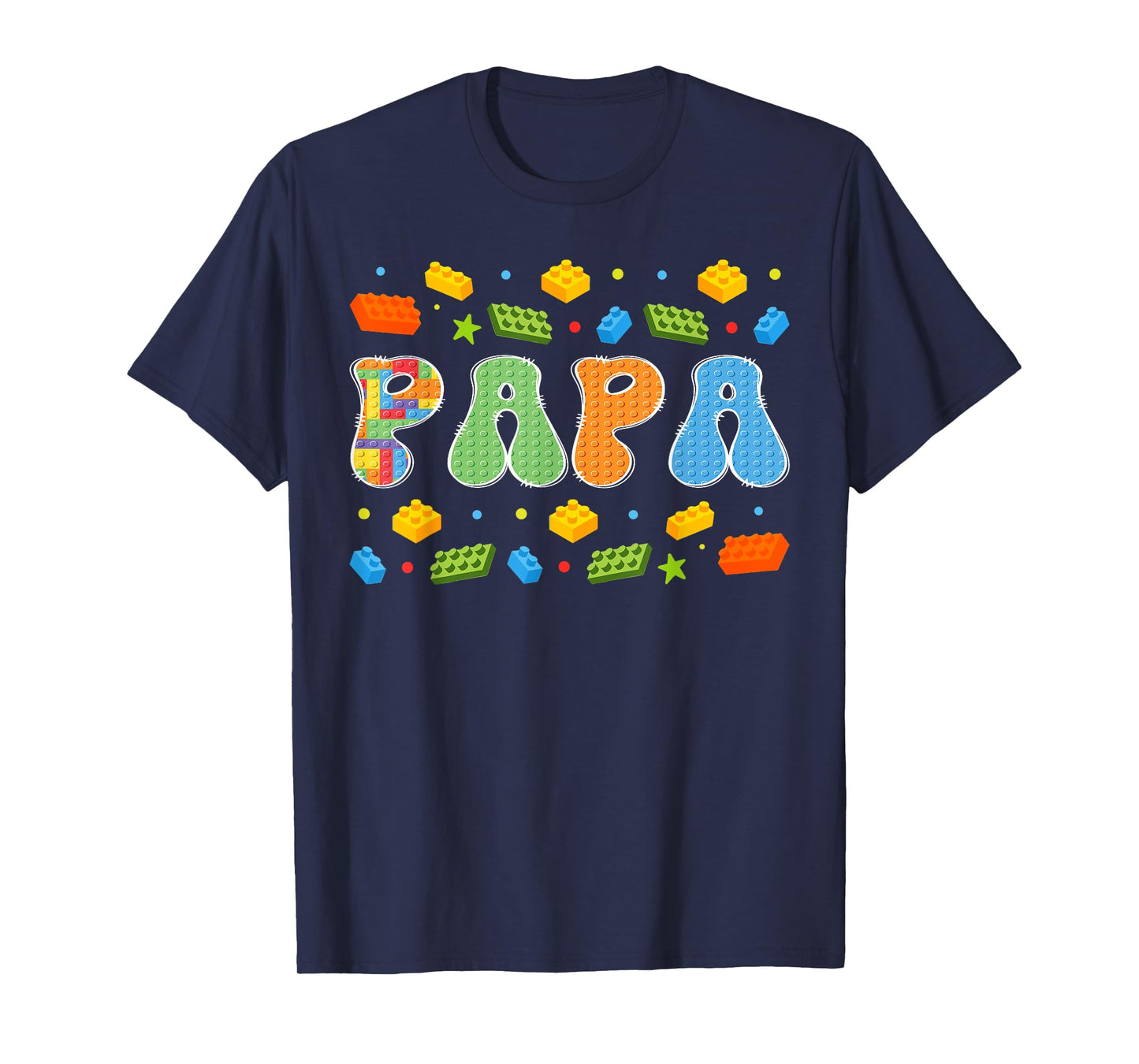 Papa Building Bricks Block Master Builder Matching T-Shirt