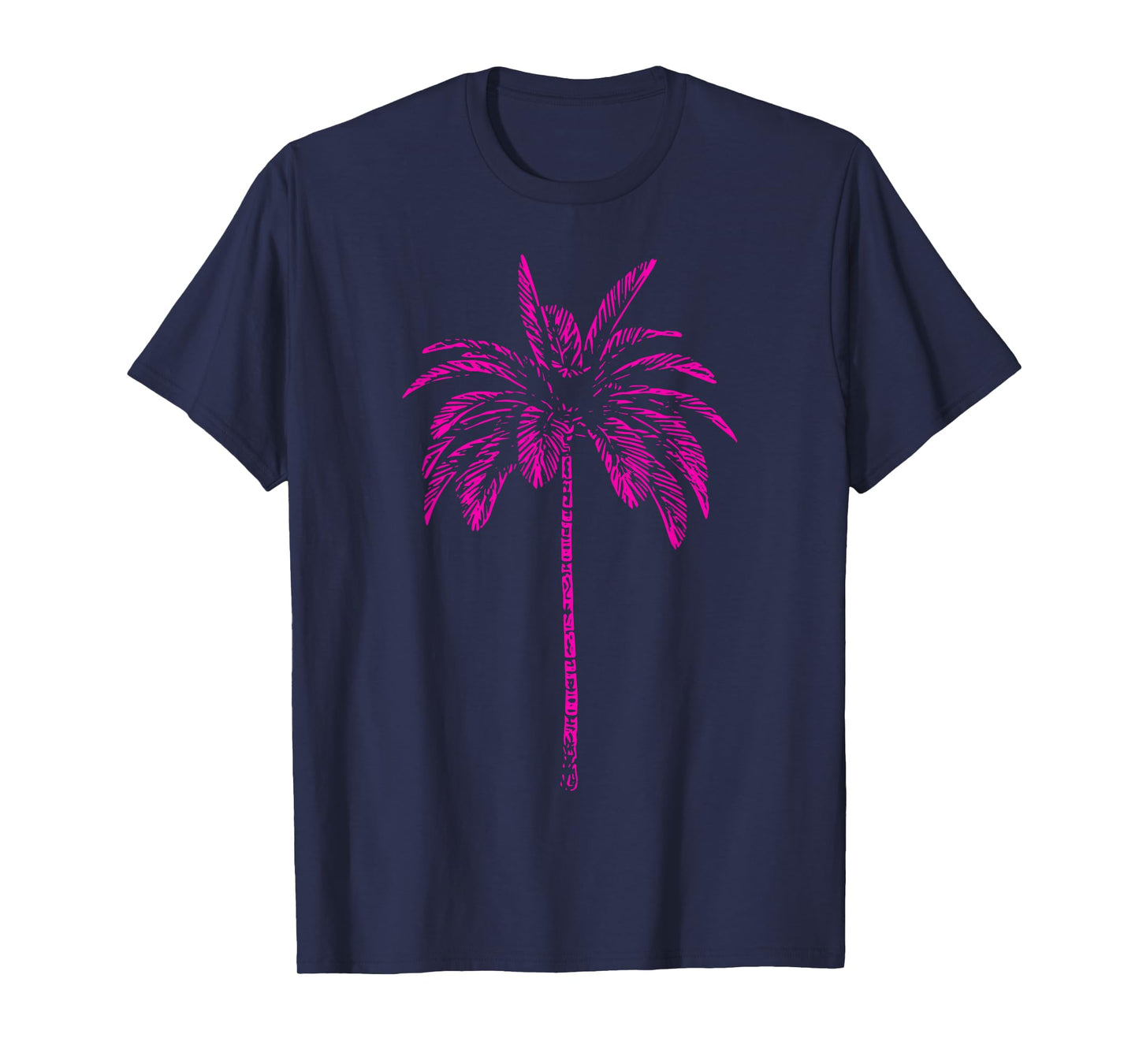 Pink Palm Beachwear Beach Outfit Surfing Retro Palm Tree T-Shirt