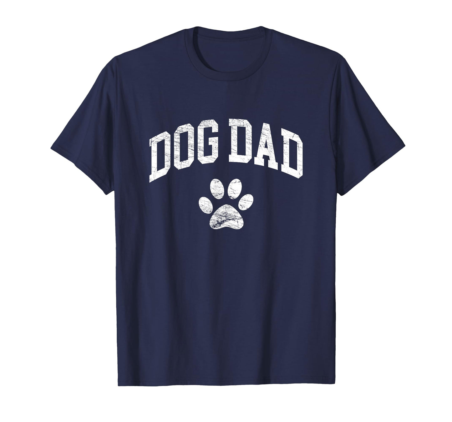 Dog Dad - Distressed Design Style - Funny Dog Paw - Classic T-Shirt