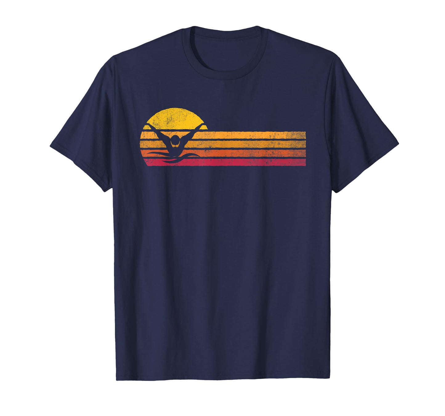 Vintage Style Swimming Silhouette Retro Swimmer 90s Gift T-Shirt