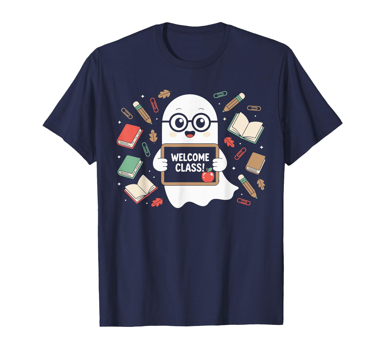 Funny Ghost Teacher Back To School Halloween Men Costume T-Shirt