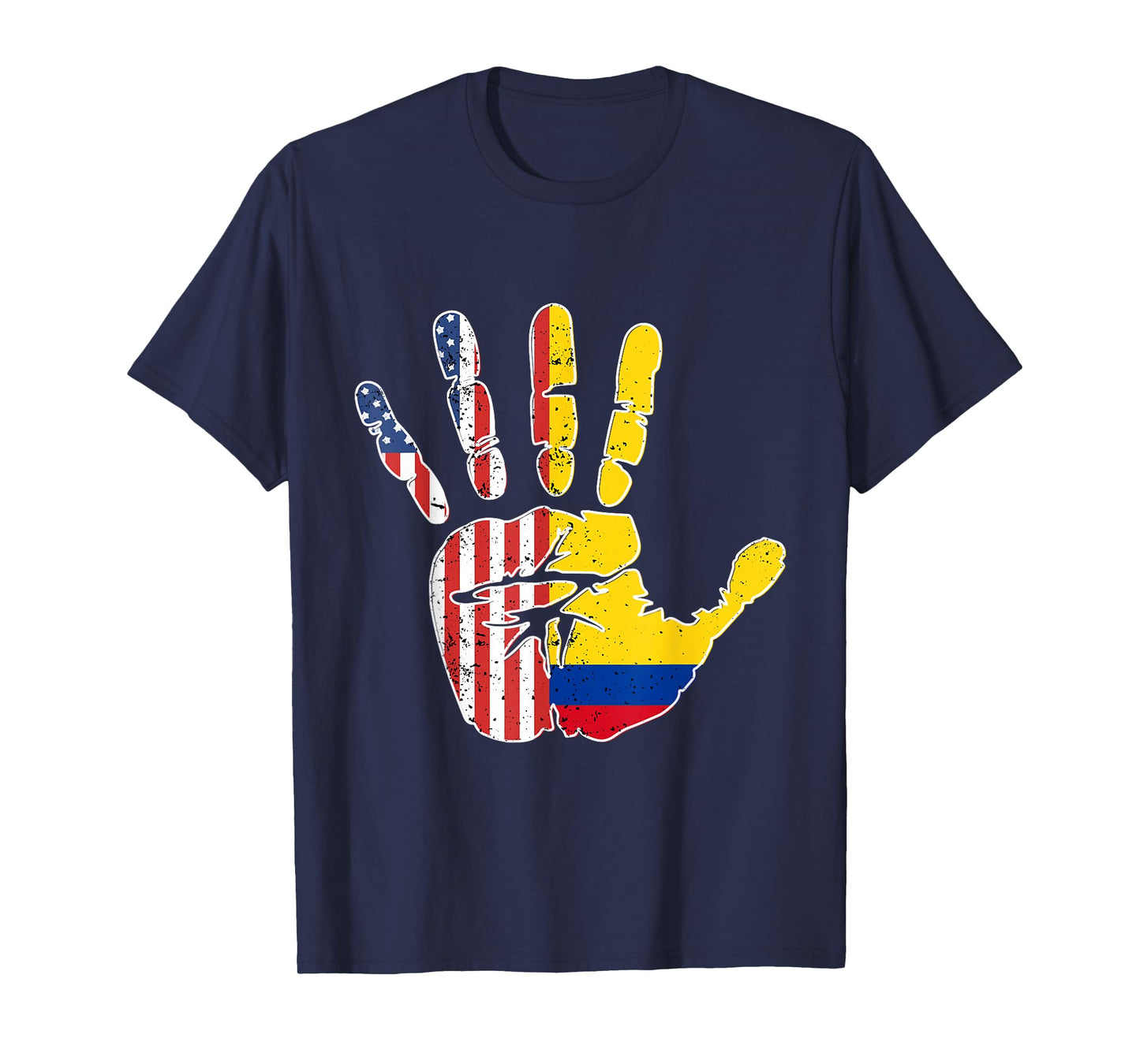 US Colombia Handprint Flag Proud Colombian American Heritage T-Shirt