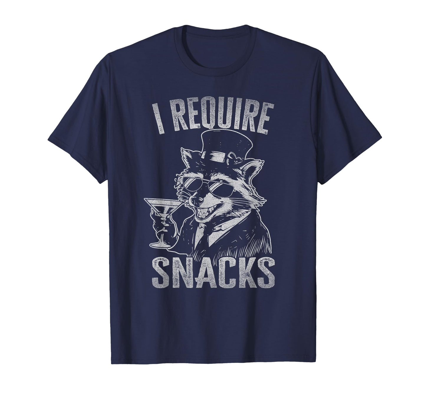 Funny Raccoon Lovers Vintage Raccoon I Require Snacks T-Shirt