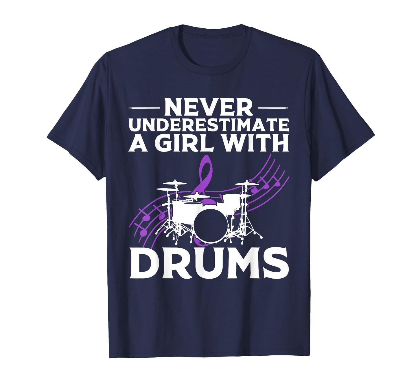 Funny Girl Drummer Gift For Women Cool Rock And Roll Lady T-Shirt