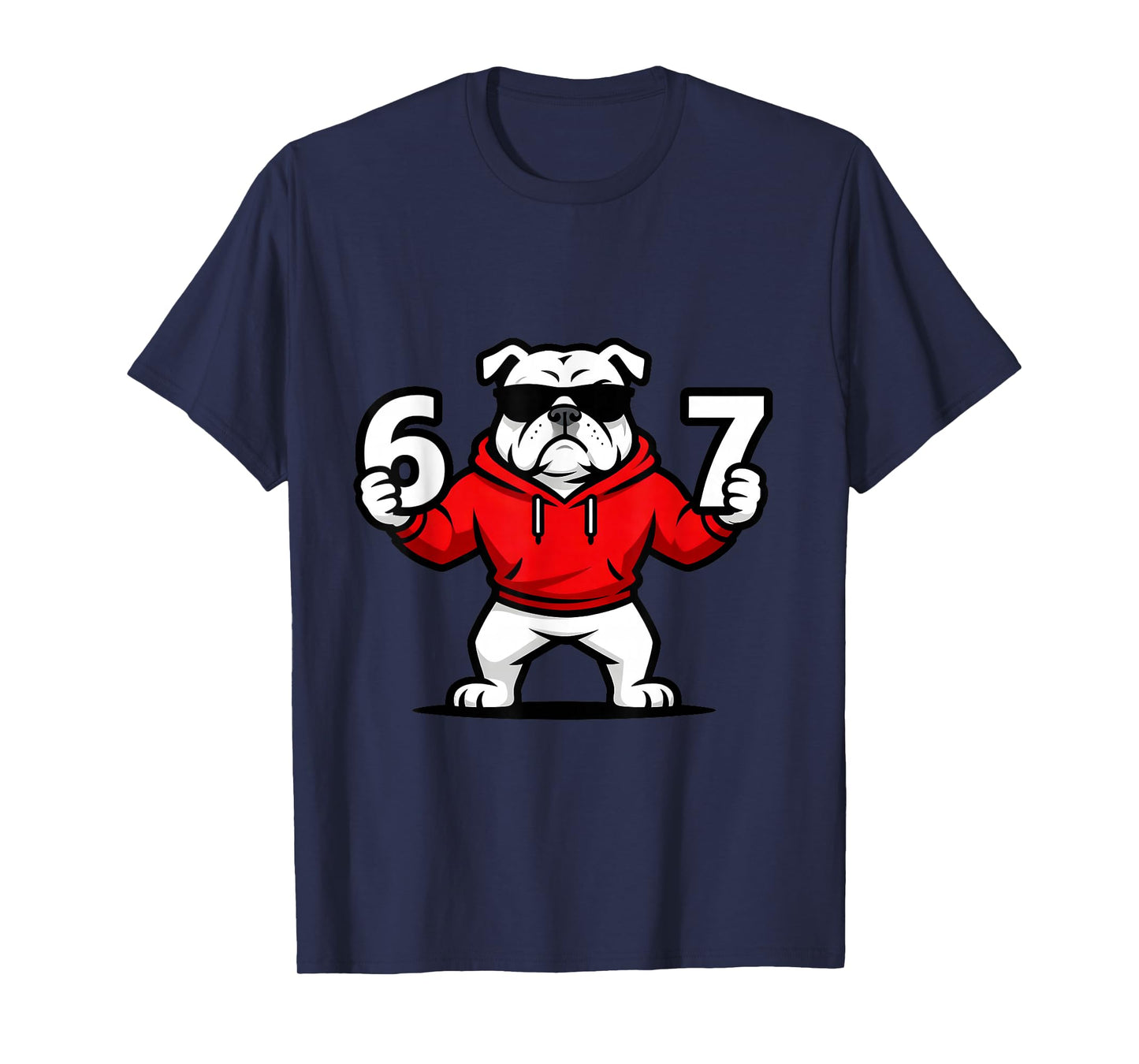 Fun Six Seven Meme Bulldogs Number 6 and 7 T-Shirt