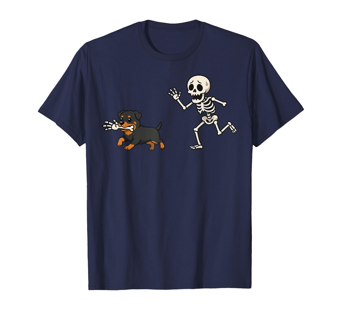 Rottweiler Skeleton Hand Halloween T-Shirt