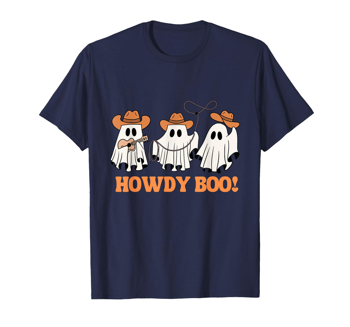 Western Halloween Cowboy Ghost Howdy Boo Funny Retro T-Shirt