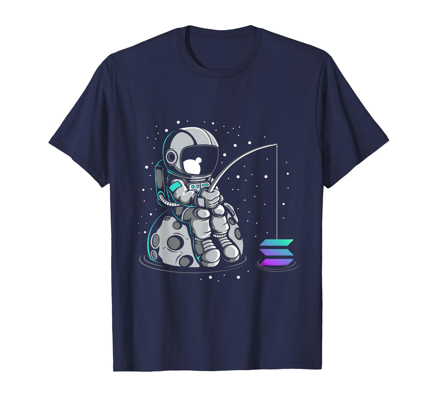 Solana Fishing Crypto Bullrun SOL Token Rich Millionaire T-Shirt
