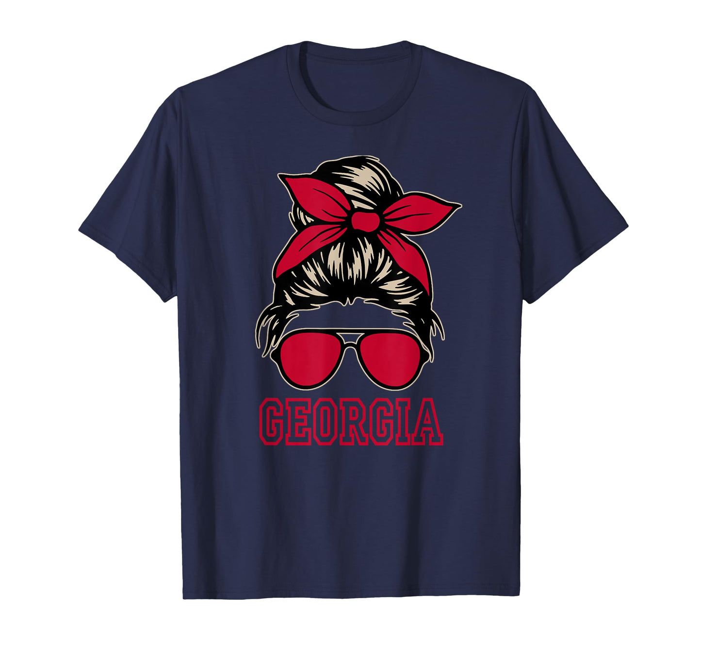 Georgia Women Girls Mom Messy Bun Hair. T-Shirt