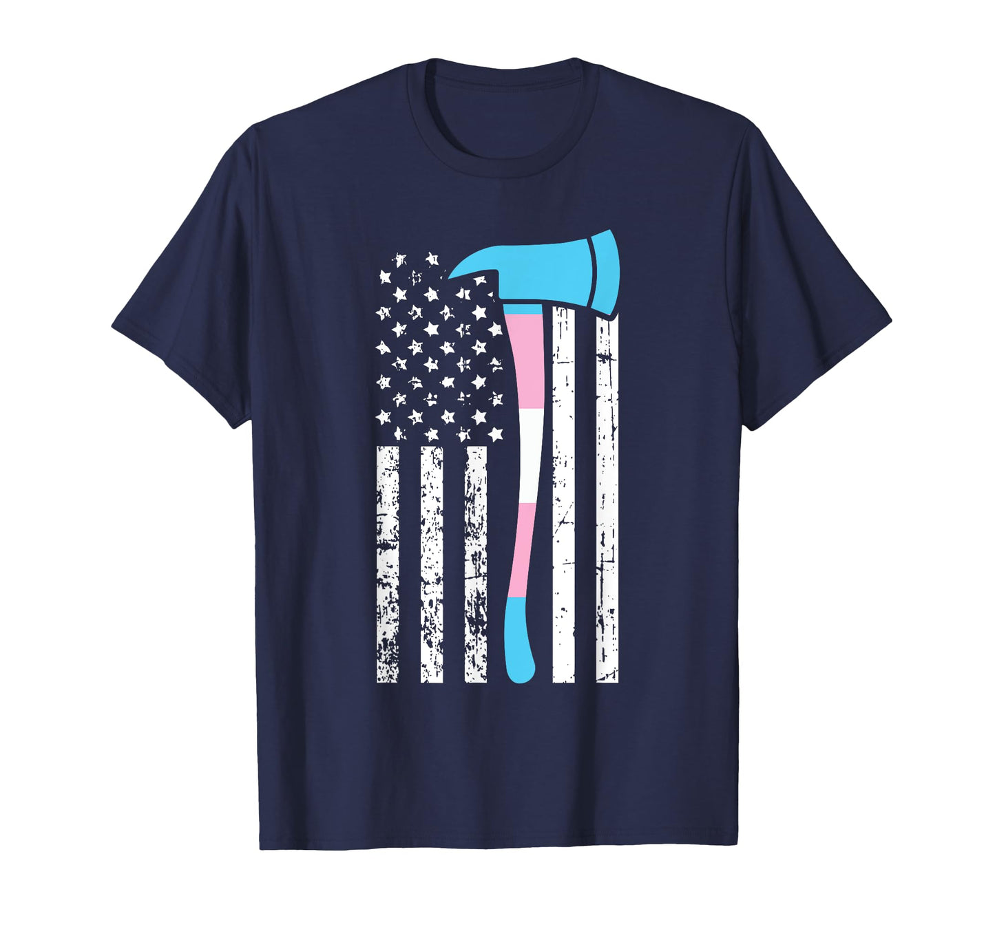 Firefighter American Flag LGBT-Q Trans-gender Pride Fireman T-Shirt