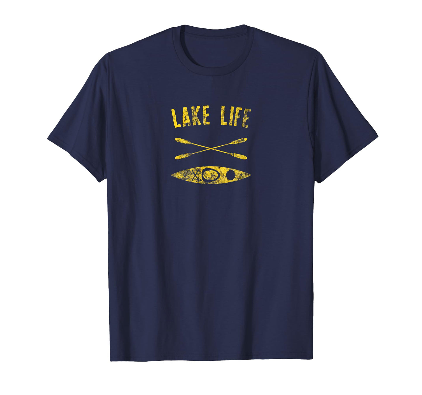 Lake Life Boater and Kayak Distressed Graphic T-Shirt T-Shirt