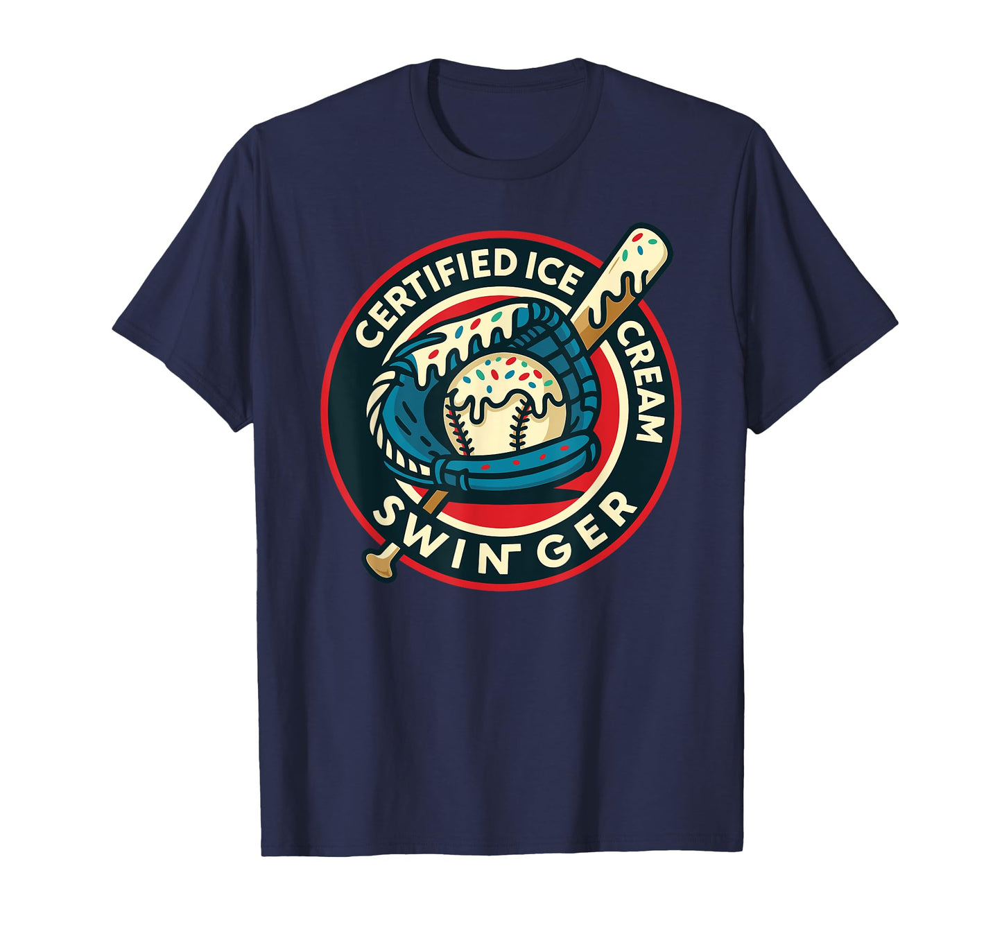 Certified Ice Cream Swinger Baseball Drip Boys Home Plate T-Shirt