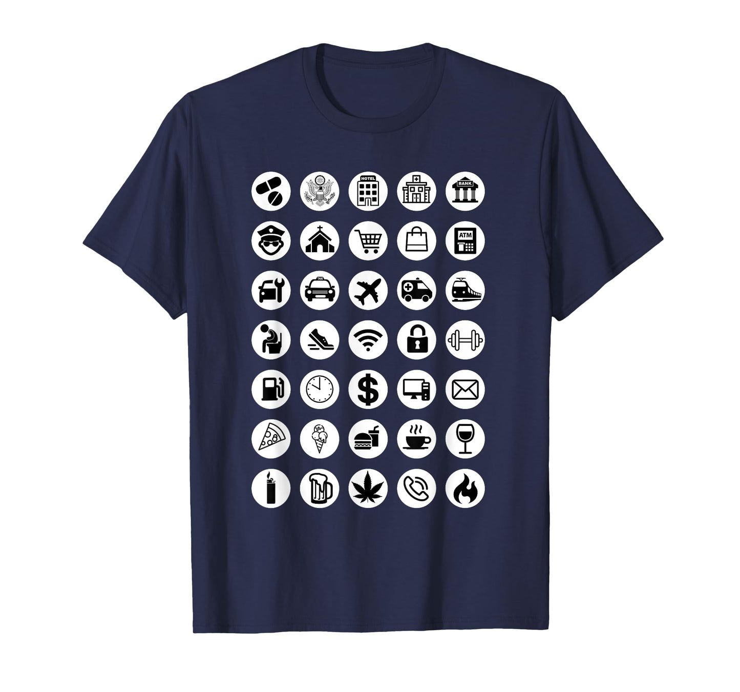 Travel Tourist Functional Icons Language Barrier Tourism T-Shirt