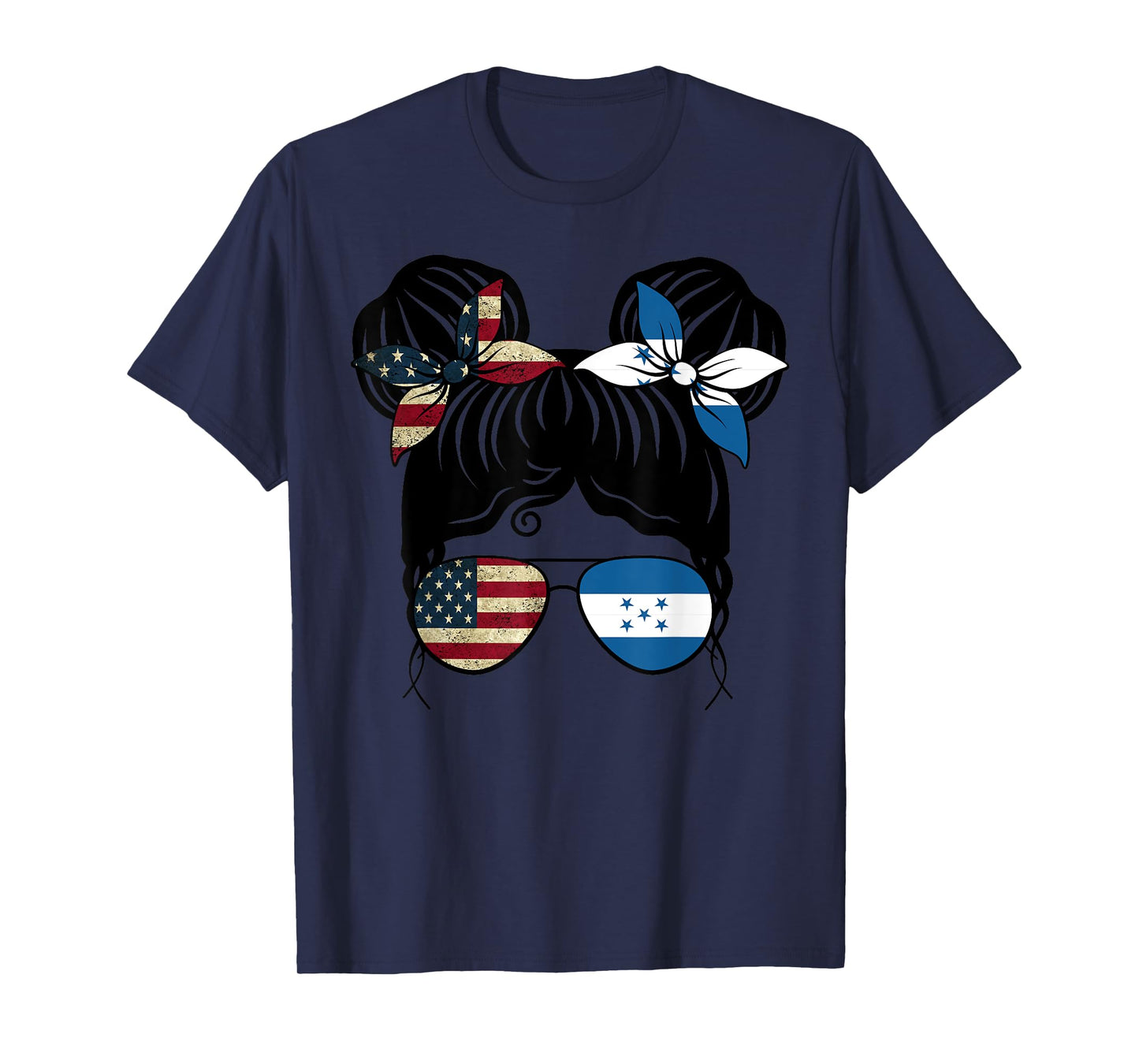Half American Half Honduran Girl USA Honduras Flag Kids T-Shirt