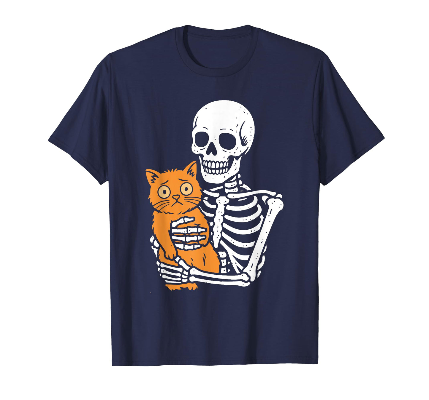 Funny Skeleton Cat Halloween Costume Men Women Kids Boys T-Shirt
