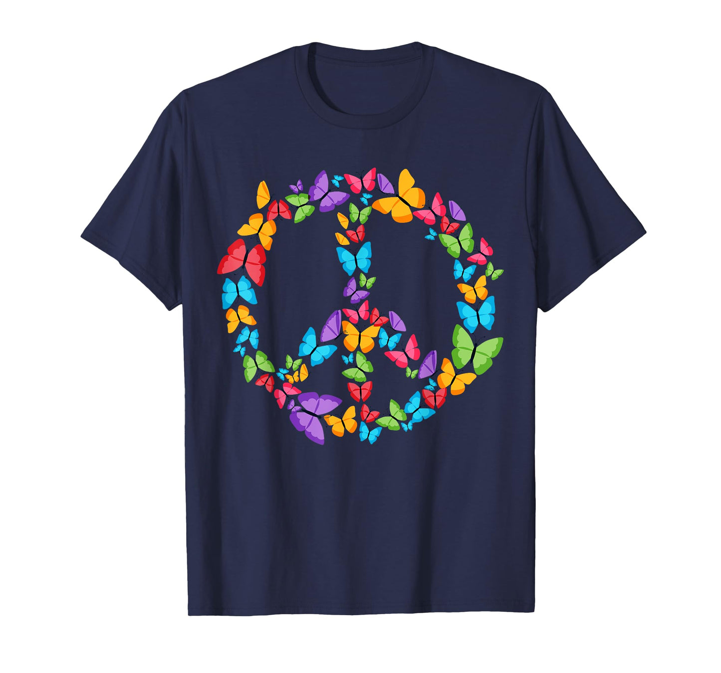 Retro Peace Love | Love 60's 70's Hippie Butterflies T-Shirt