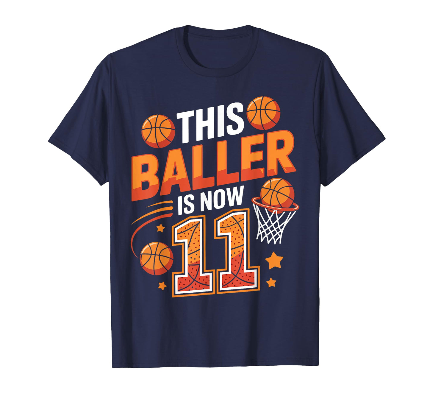 This Baller is Now 11 Funny 11th Birthday Basketball Lovers T-Shirt