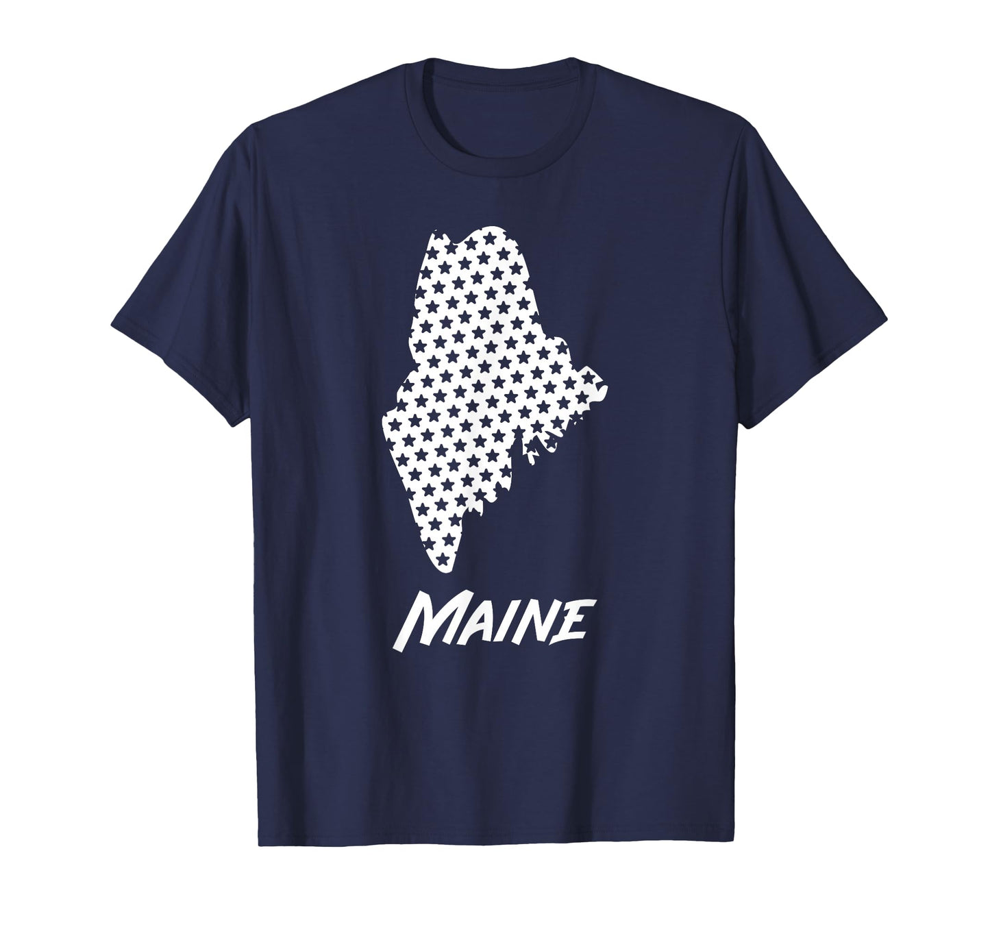 Maine USA State Outline Stars Vintage Retro Design T-Shirt