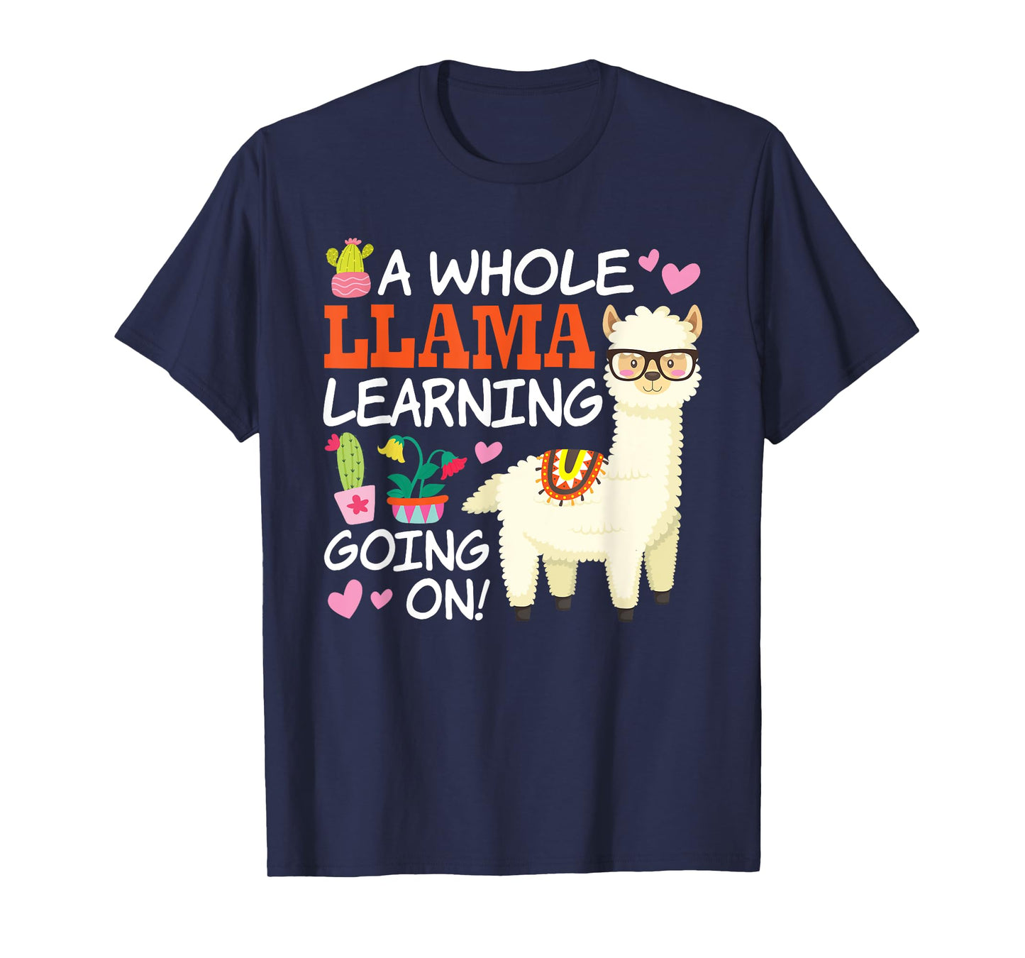 Llama Learning T Shirt Teachers Students Alpaca Lovers Gift T-Shirt