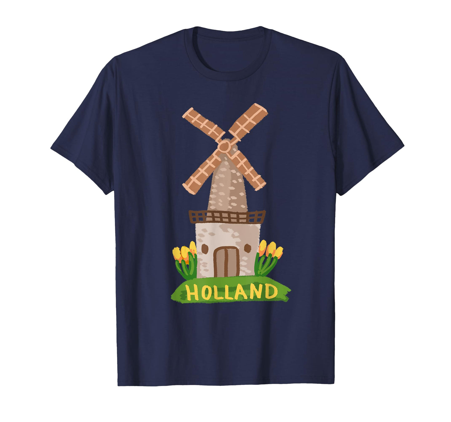 Holland Tulips Houses Windmill Amsterdam Netherlands T-Shirt