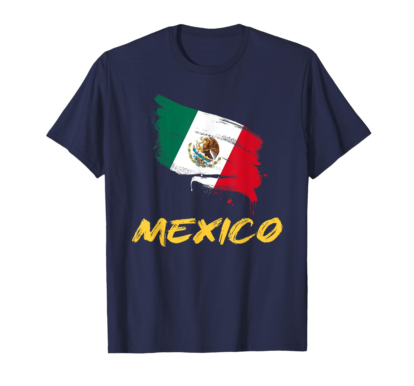 Mexico MX Mexican Heritage Flag Paint Stroke T-Shirt