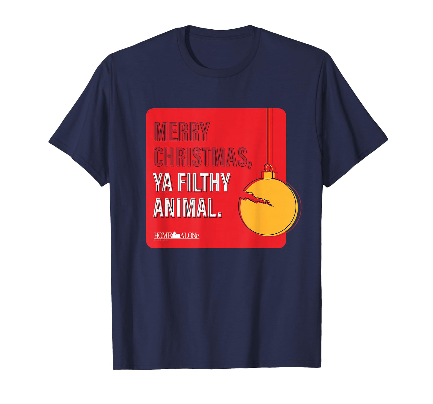 20th Century Studios Home Alone Movie Quote Merry Christmas, Ya Filthy Animal Unisex-Adults-Youth T-Shirt