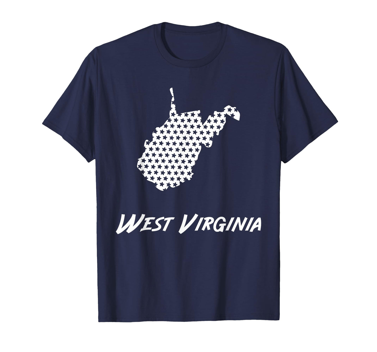 West Virginia USA State Outline Stars Vintage Retro Design T-Shirt