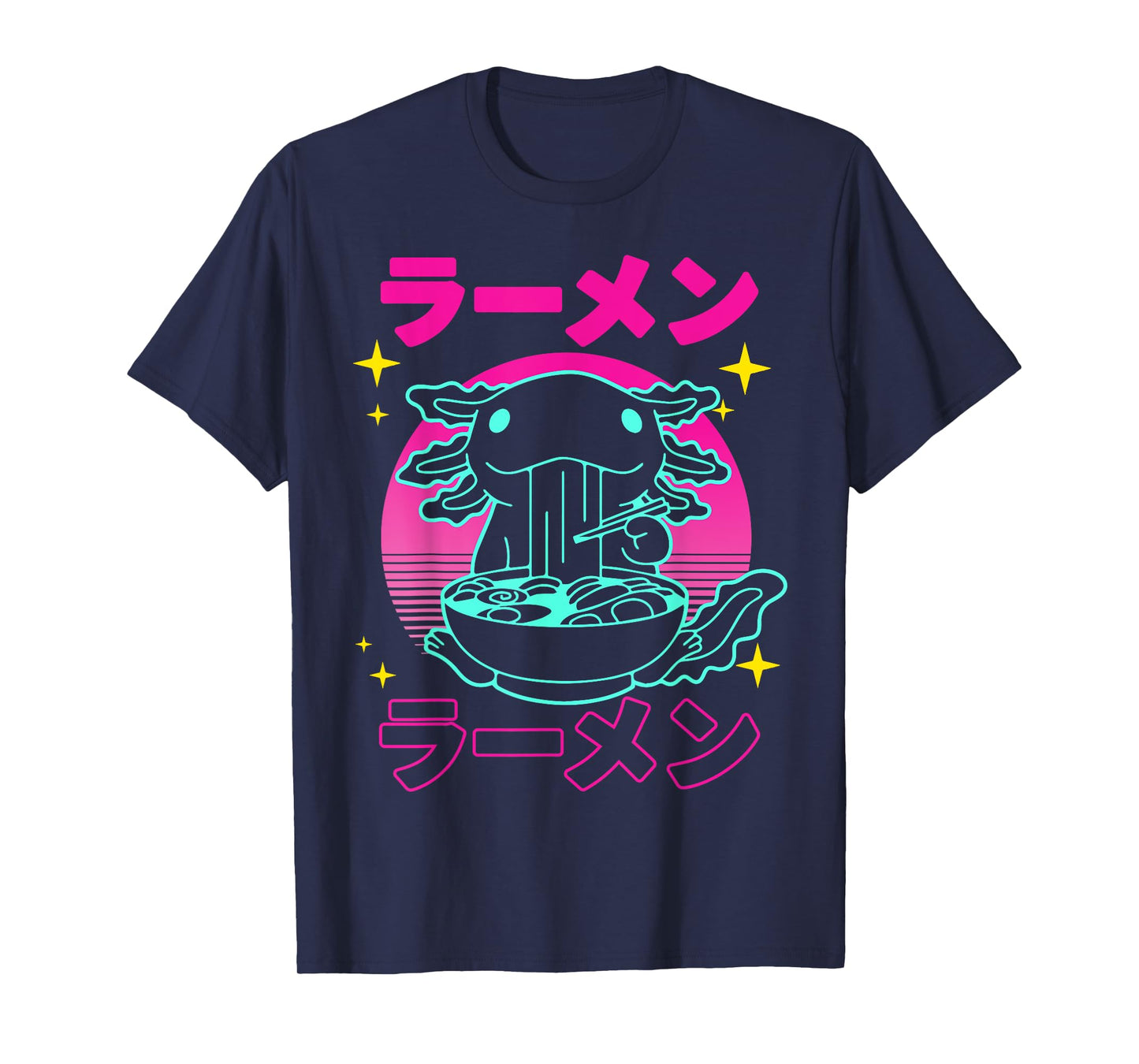 Kawaii Axolotl Ramen Japanese Funny Axolotl Anime Boys Teens T-Shirt